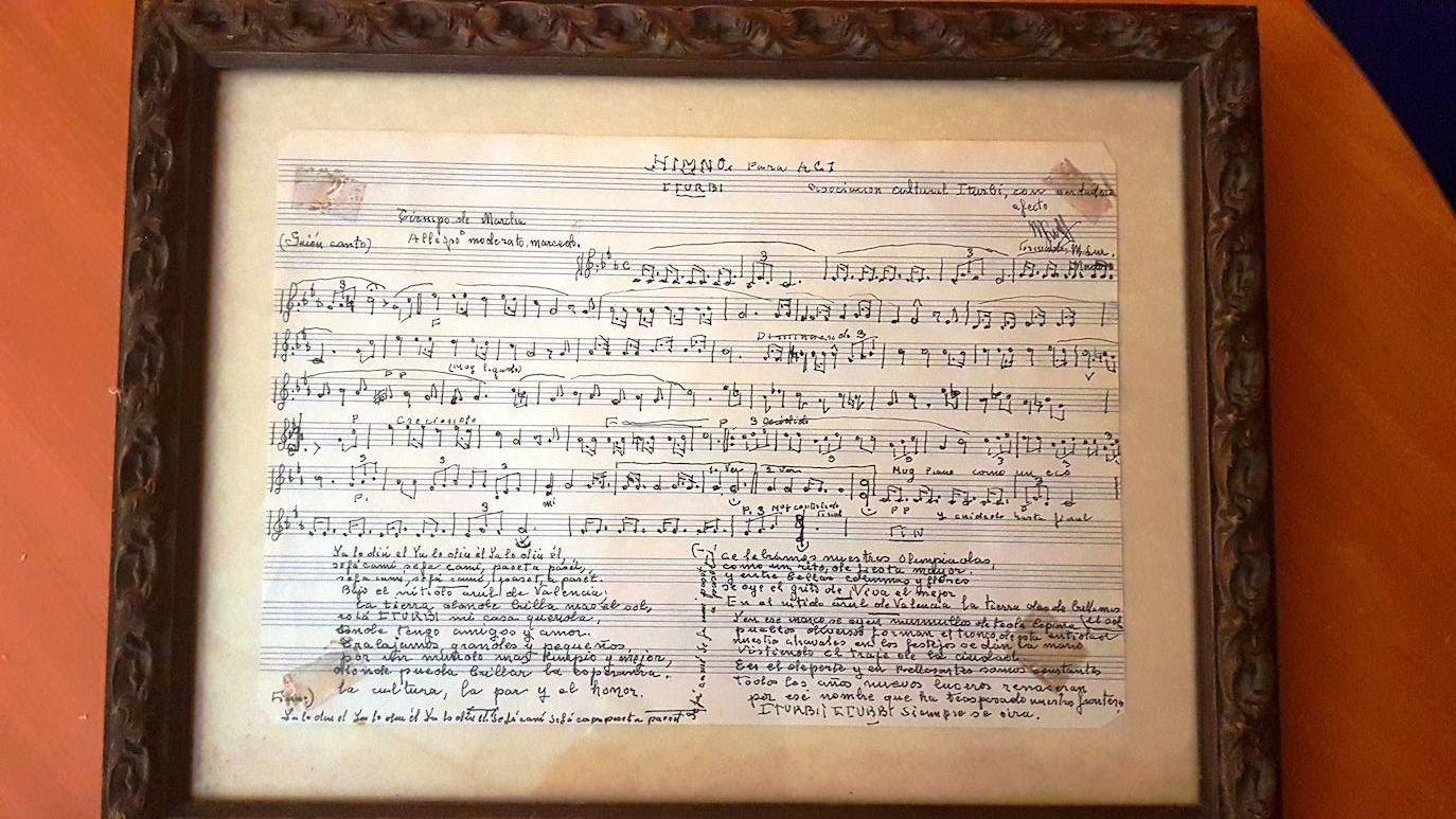 Una partitura de José Iturbi que conservan en su honor.