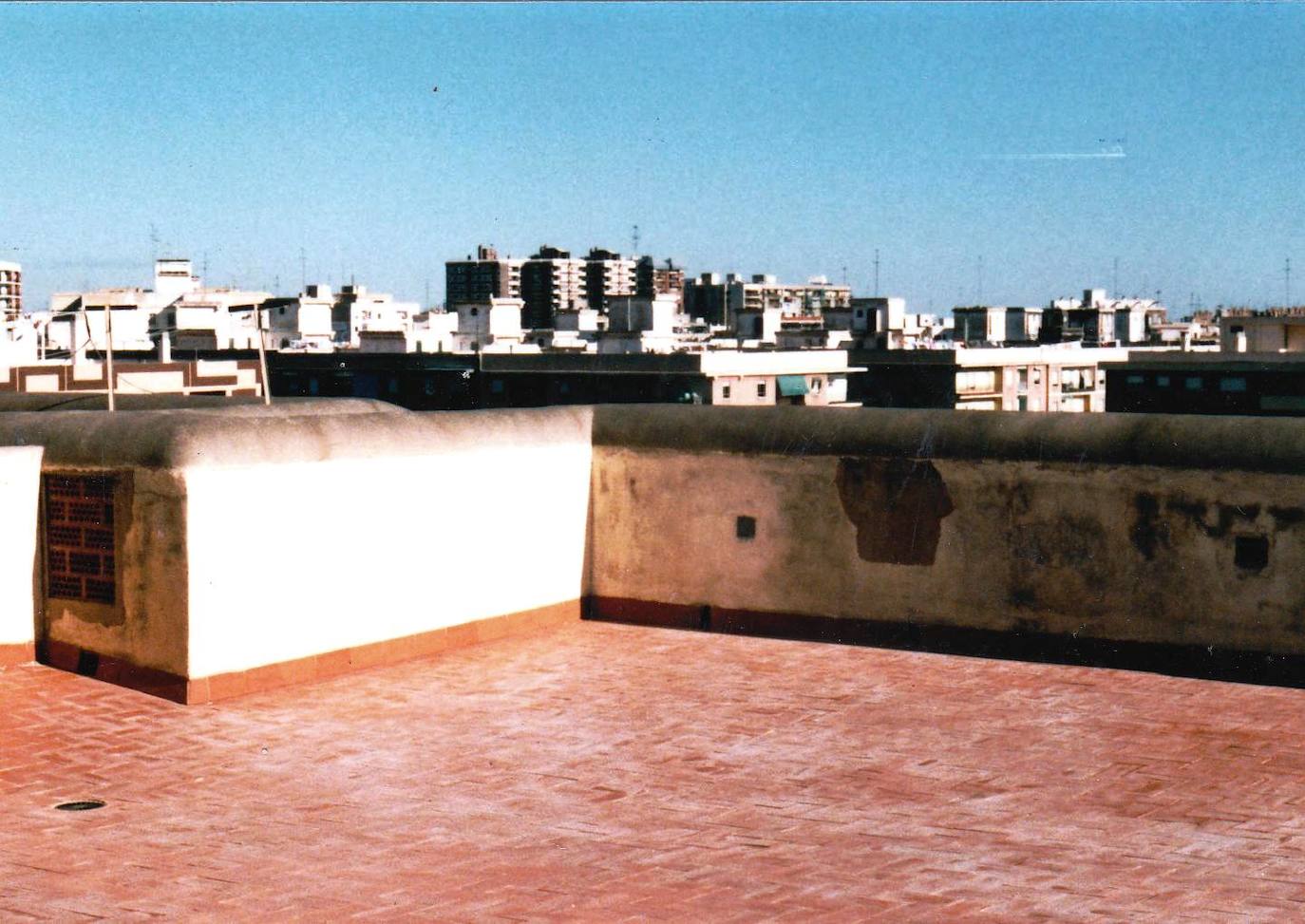 La terraza del edificio, hace algunas décadas.