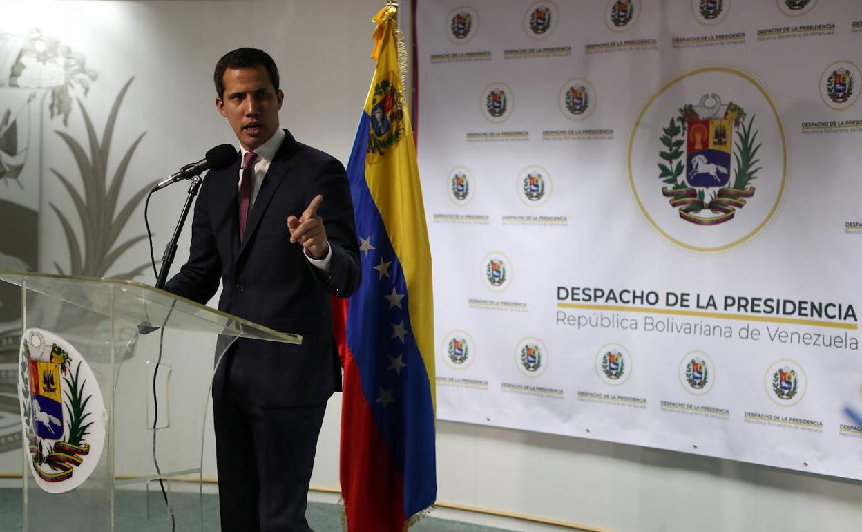 Juan Guaidó durante su intevención este lunes.