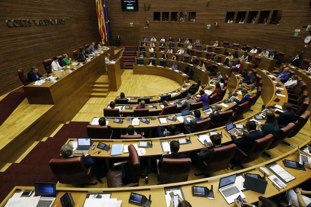 Hemiciclo de Les Corts durante una sesión plenaria. 