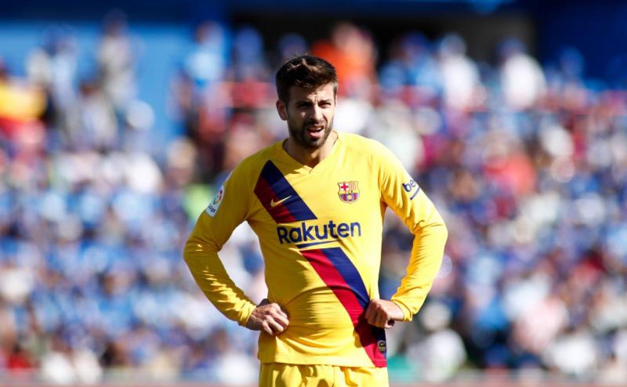 Gerard Piqué, durante el partido en Getafe.