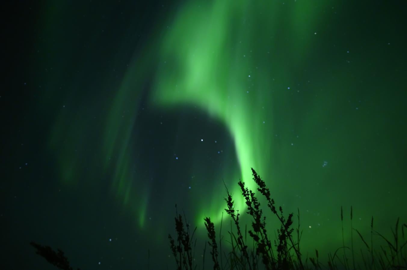 La aurora boreal en el cielo de Unstad.