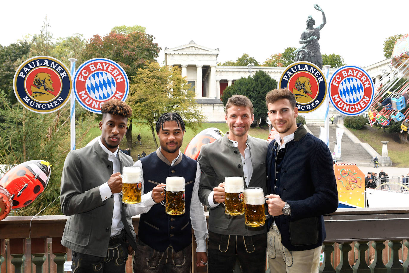 Kingsley Coman, Serge Gnabry, Thomas Müller y Leon Goretzka.