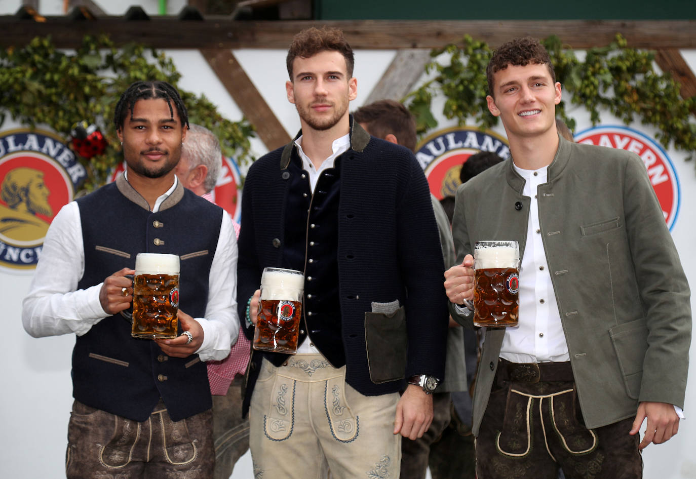 Serge Gnabry, Leon Goretzka y Benjamin Pavard.