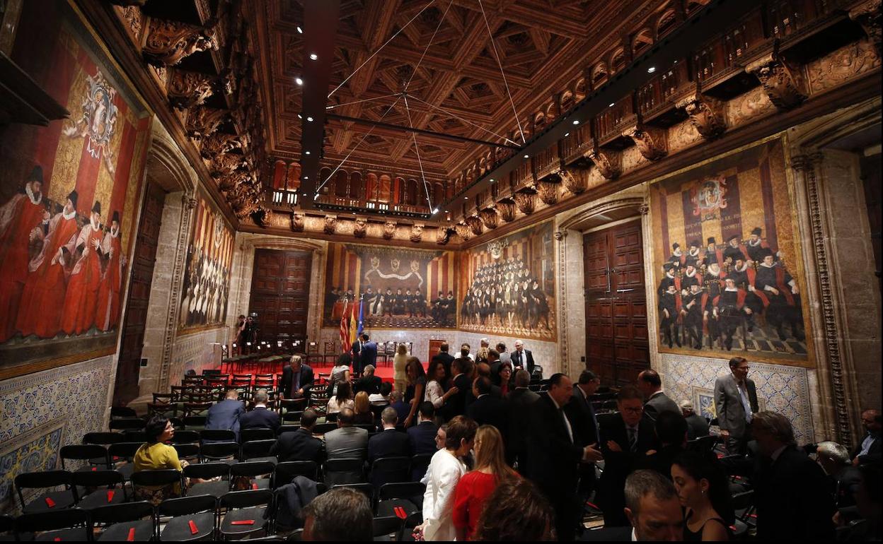 Palau de la Generalitat, antes de la celebración del acto institucional del 9 d'Octubre.