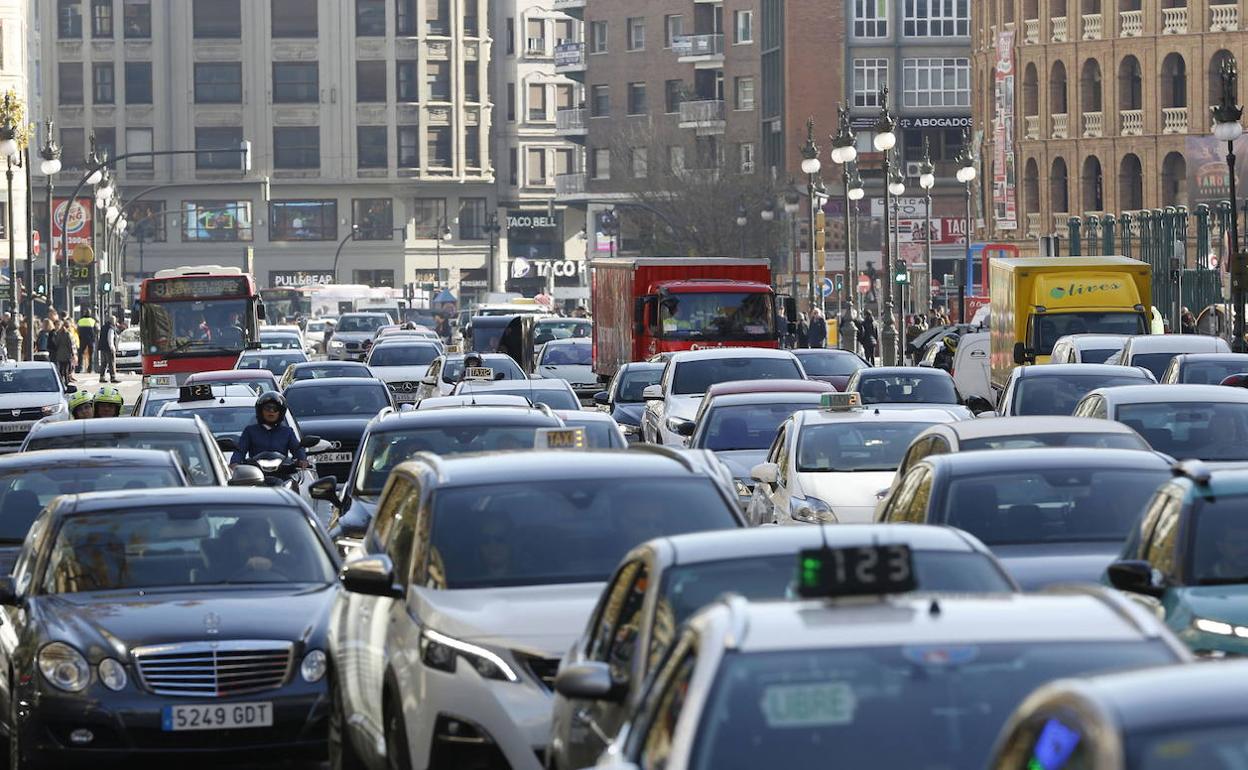 Un atasco en Valencia. 
