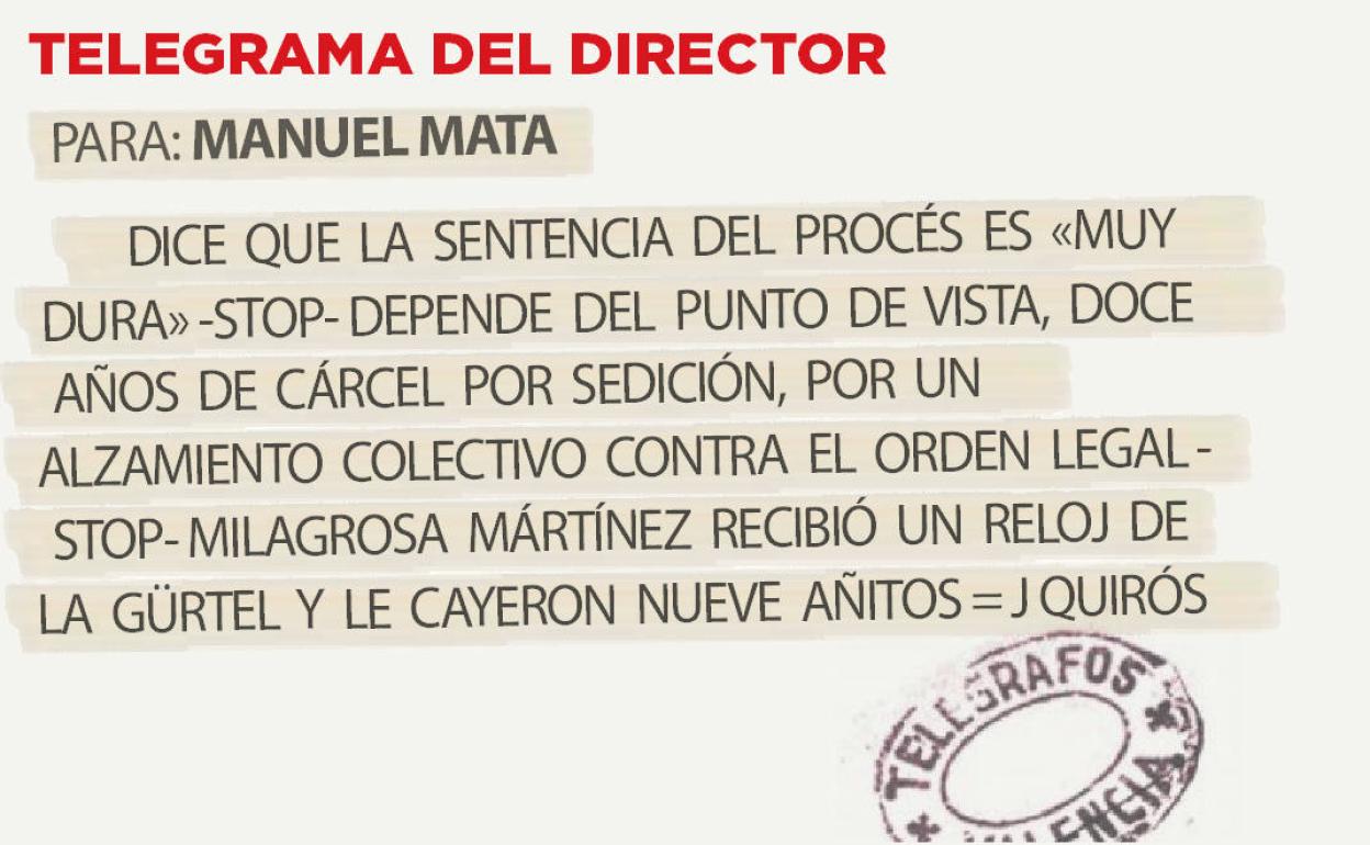 Telegrama para Manuel Mata