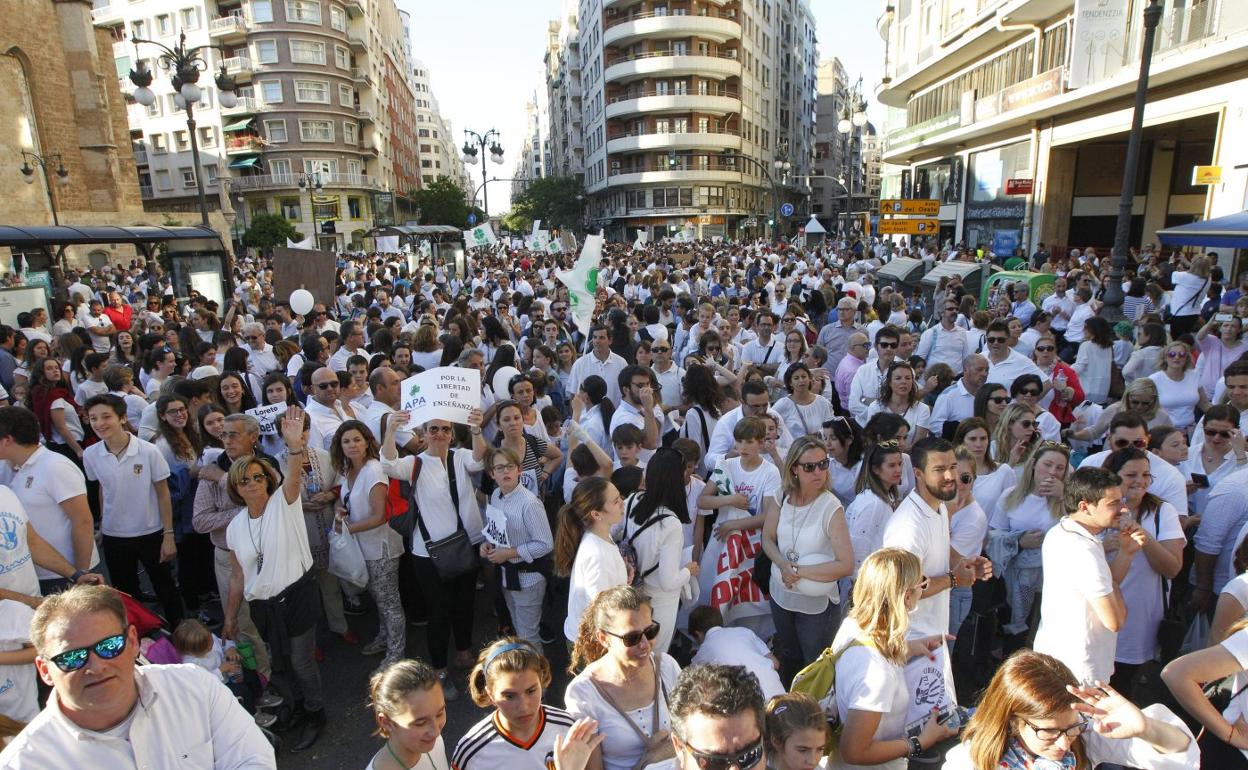 Manifestación contra el recorte de conciertos aplicado en 2017. 