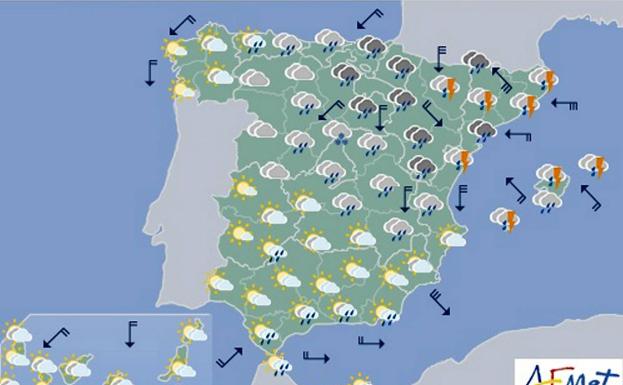 Mapa previsto para el martes. 