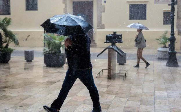 Temporal de lluvia en Valencia. 