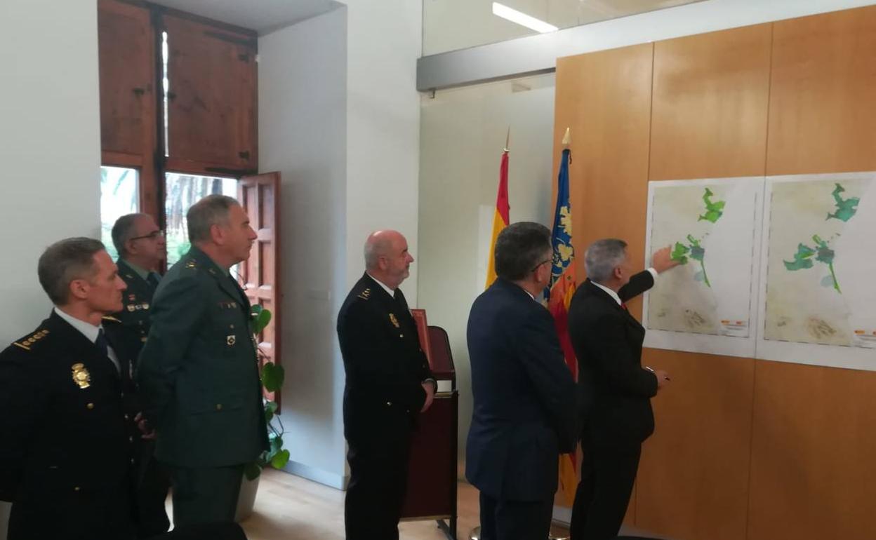 Presentación del nuevo mapa policial en la provincia de Valencia. 