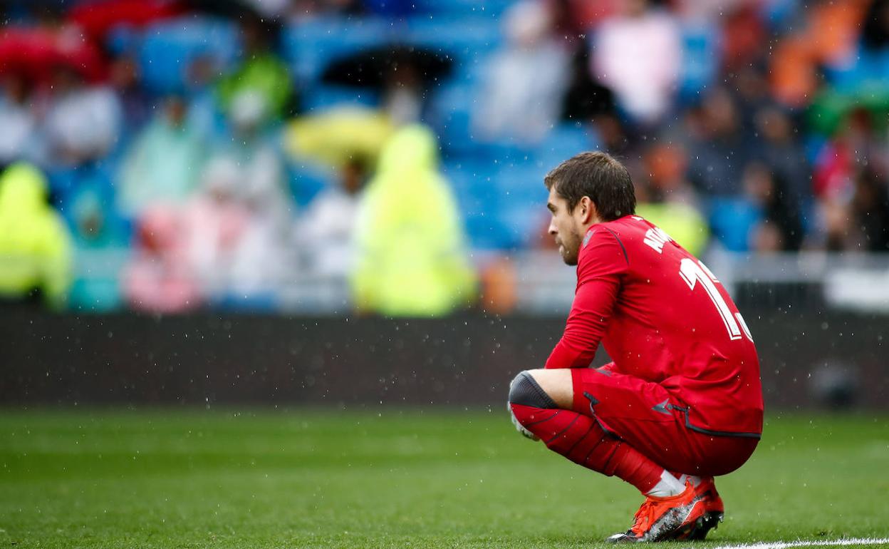 Aitor Fernández, en el Santiago Bernabéu.