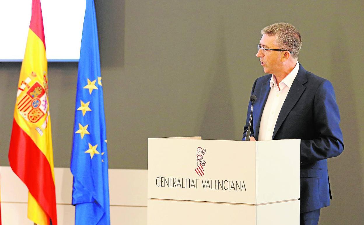 El conseller de Economía Sostenible, Rafael Climent, en un acto público. 