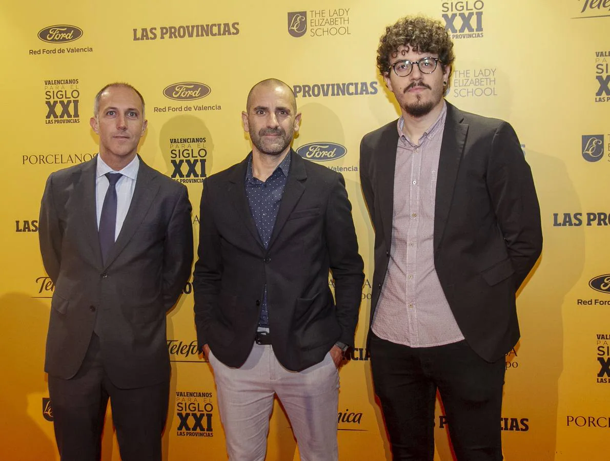 El empresario de Dénia, Antonio Cidoncha, junto a los también emprendedores dianenses, Fernando Chico y Adrián Devesa. 