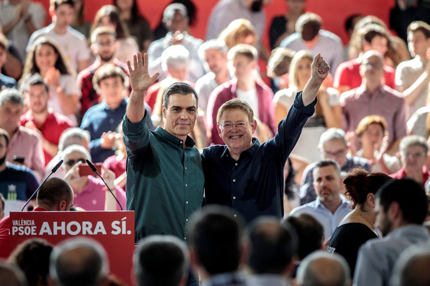 Pedro Sánchez interviene en un acto en Mislata