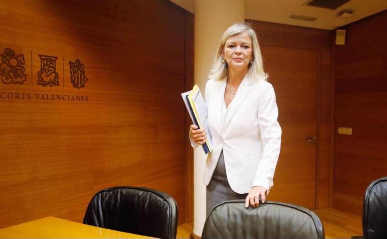 La consellera Gabriela Bravo, en una comparecencia en Les Corts.
