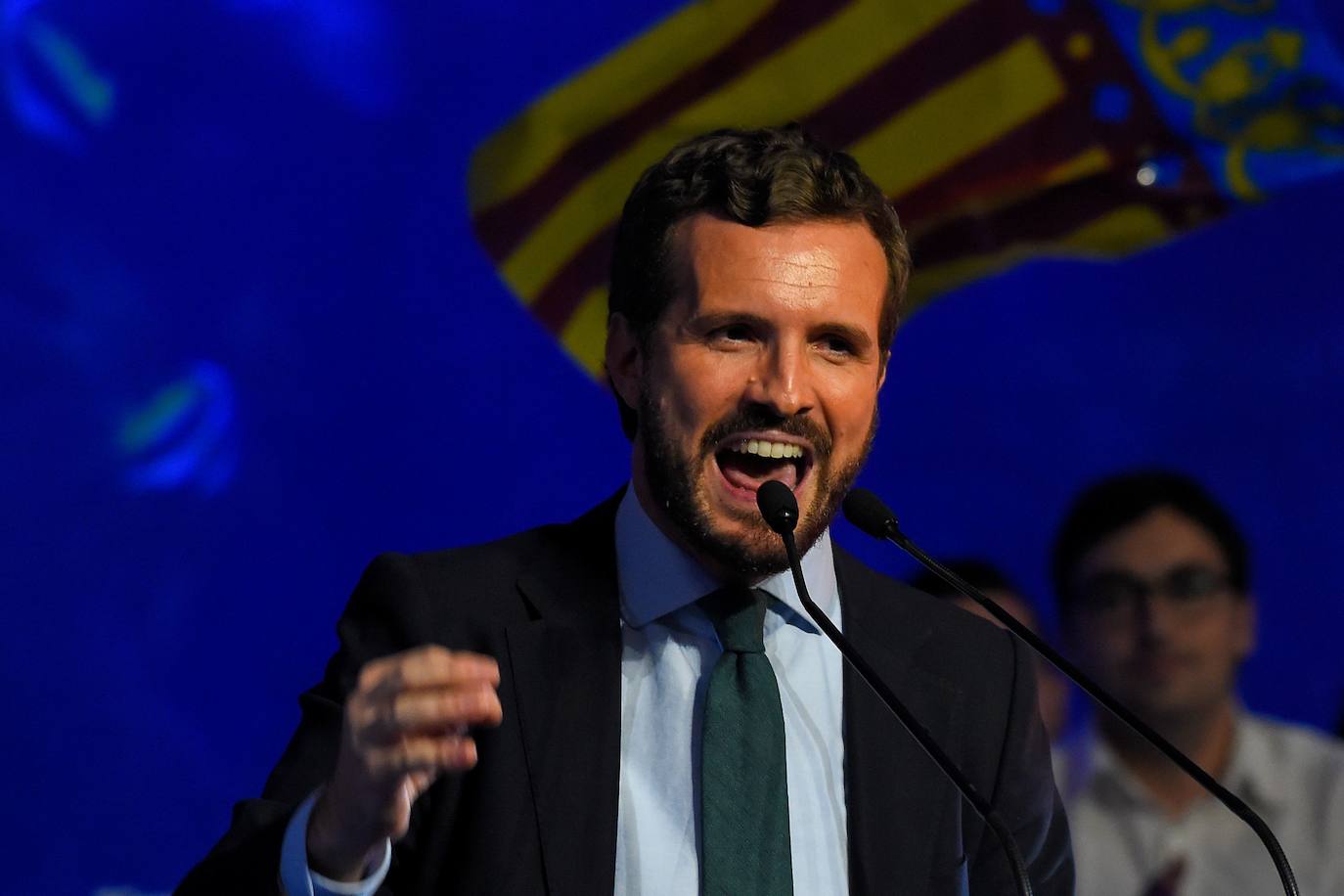 El líder del Partido Popular protagoniza un acto en el Auditorio Mar Rojo del Oceanogràfic de Valencia por las Elecciones Generales del 10N.