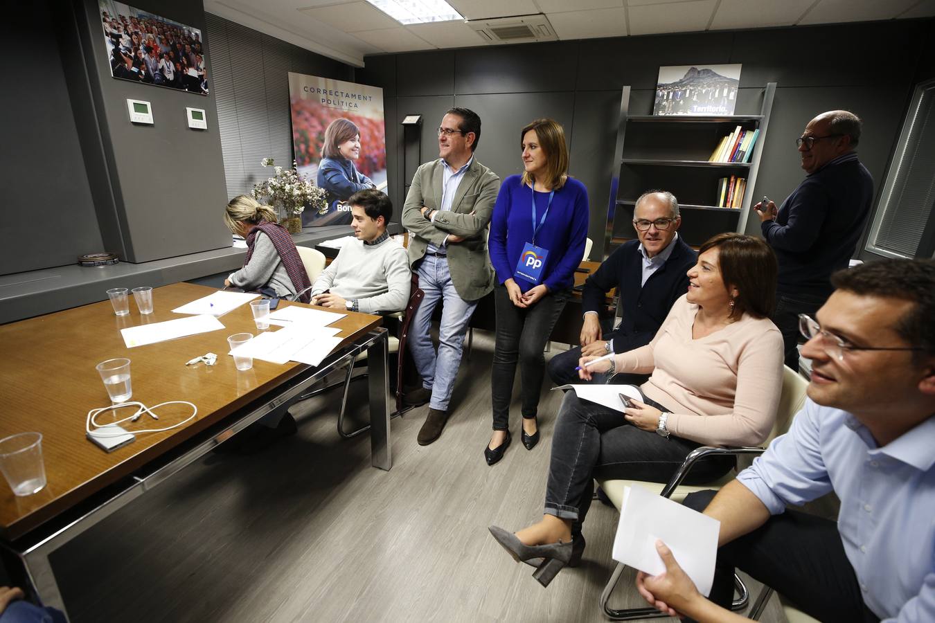 Noche electoral en la sede del PP valenciano. 