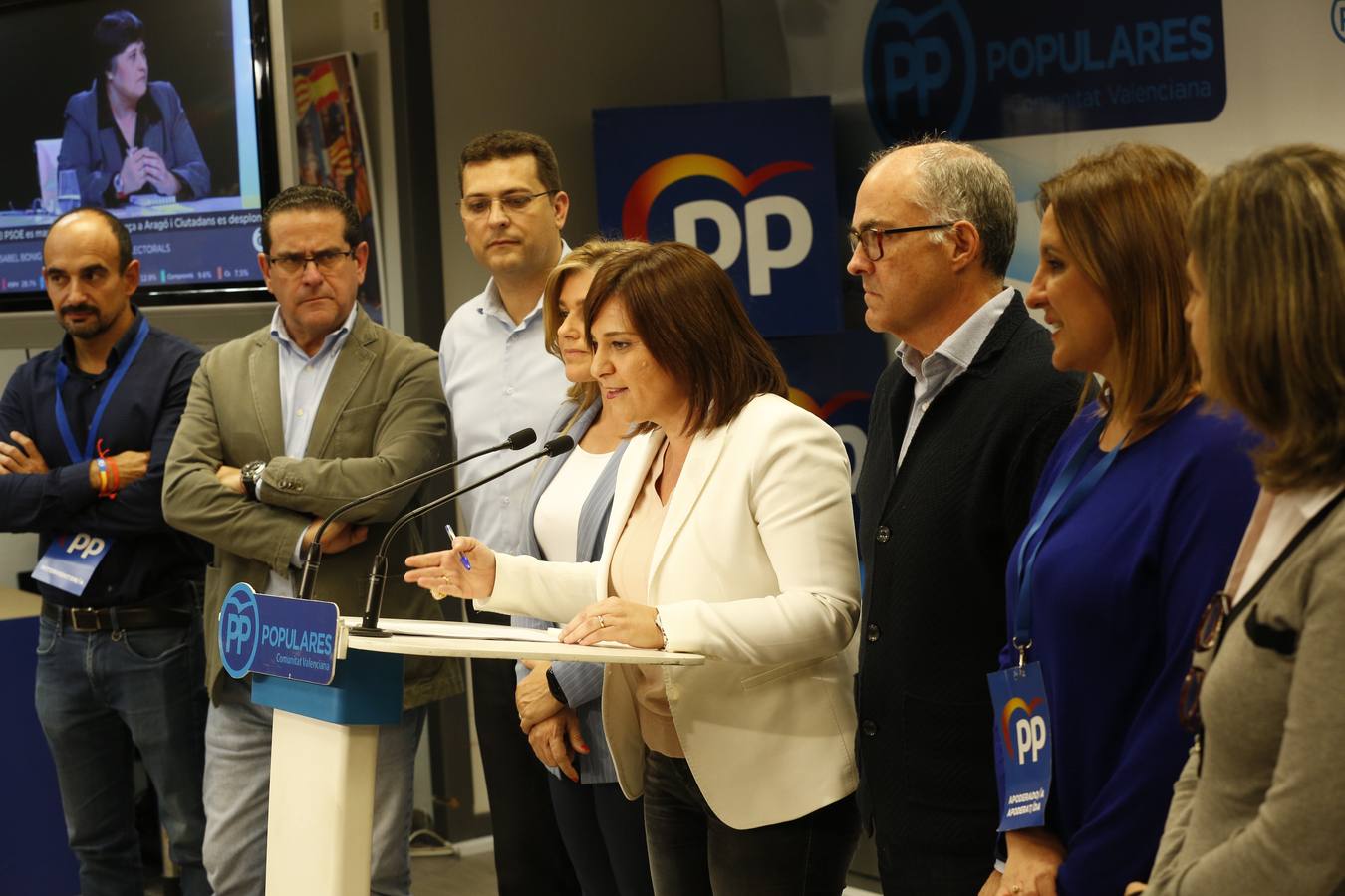 Noche electoral en la sede del PP valenciano. 