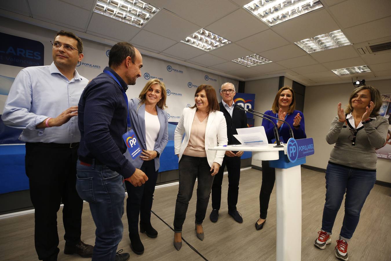 Noche electoral en la sede del PP valenciano. 