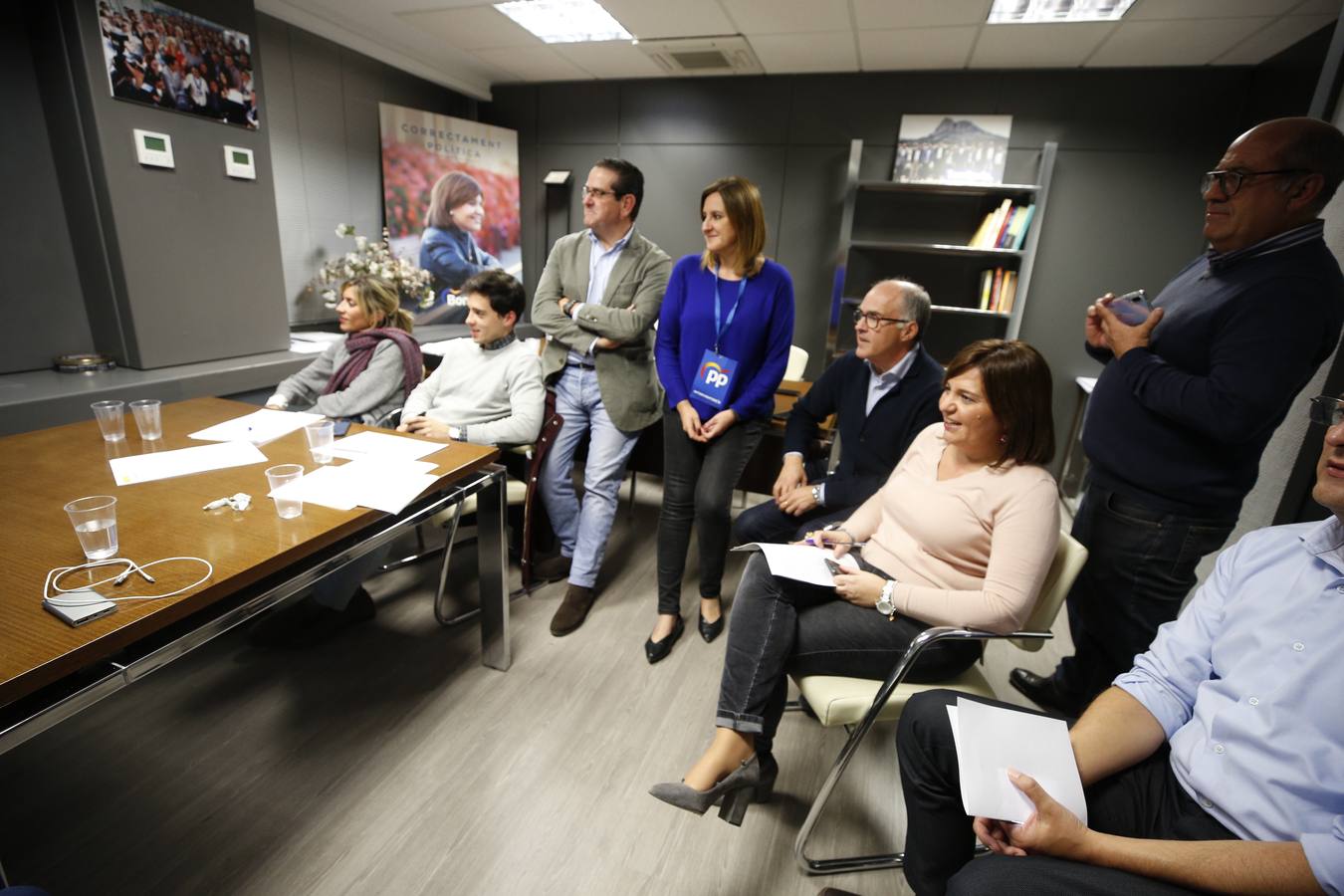 Noche electoral en la sede del PP valenciano. 