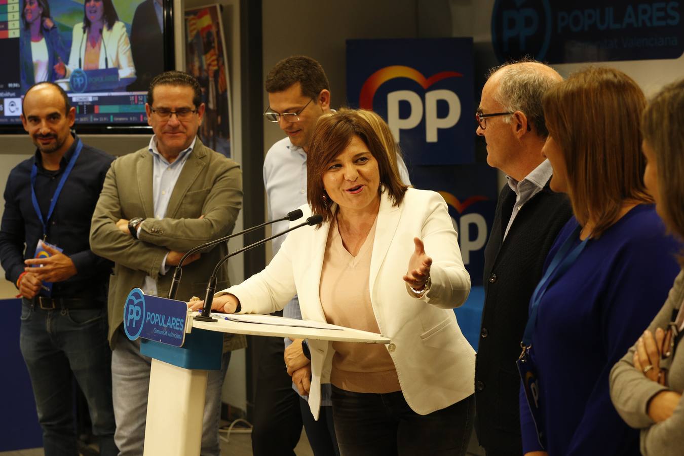 Noche electoral en la sede del PP valenciano. 