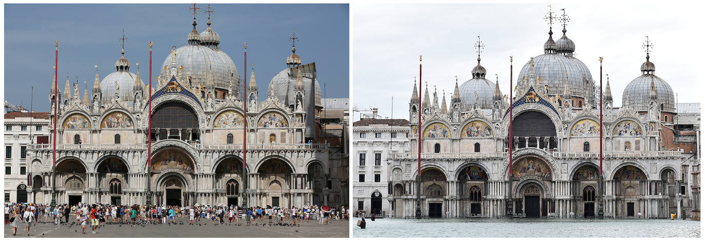 Venecia volvió a sufrir este viernes una gran inundación, después de que el jueves el agua diera algo de tregua, hasta el punto de que el ayuntamiento ha decidido cerrar la emblemática plaza de San Marcos a residentes y turistas. El alcalde de la ciudad de los canales, Luigi Brugnaro, anunció que había decidido cerrar San Marcos por motivos de seguridad, debido al nuevo pico de 154 centímetros que alcanzó a media mañana el «agua alta». Se trata del segundo récord alcanzado esta semana después de la gran inundación de martes, la mayor sufrida por la ciudad en más de medio siglo, con las aguas alcanzando los 187 centímetros.