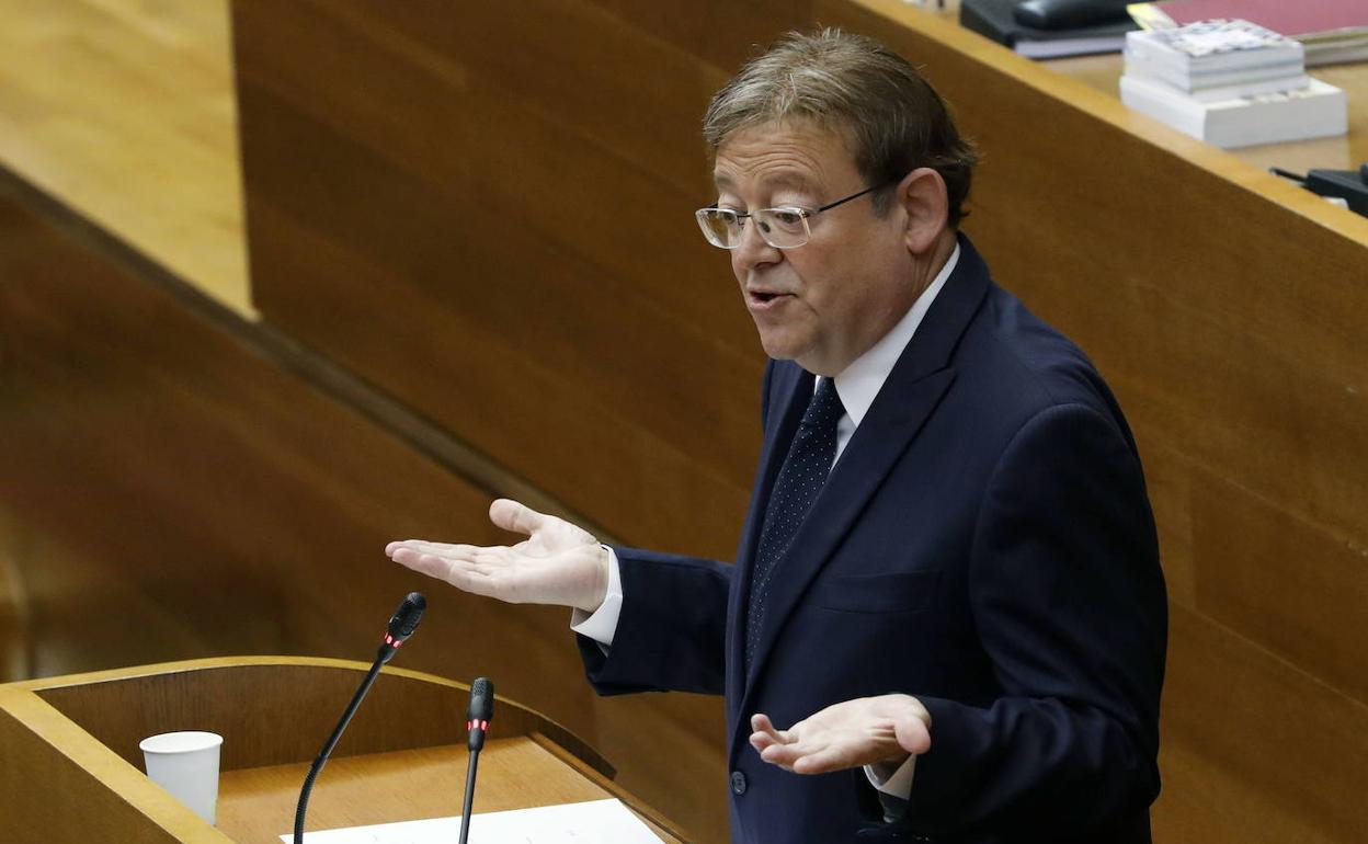 El presidente de la Generalitat, Ximo Puig, en Les Corts.