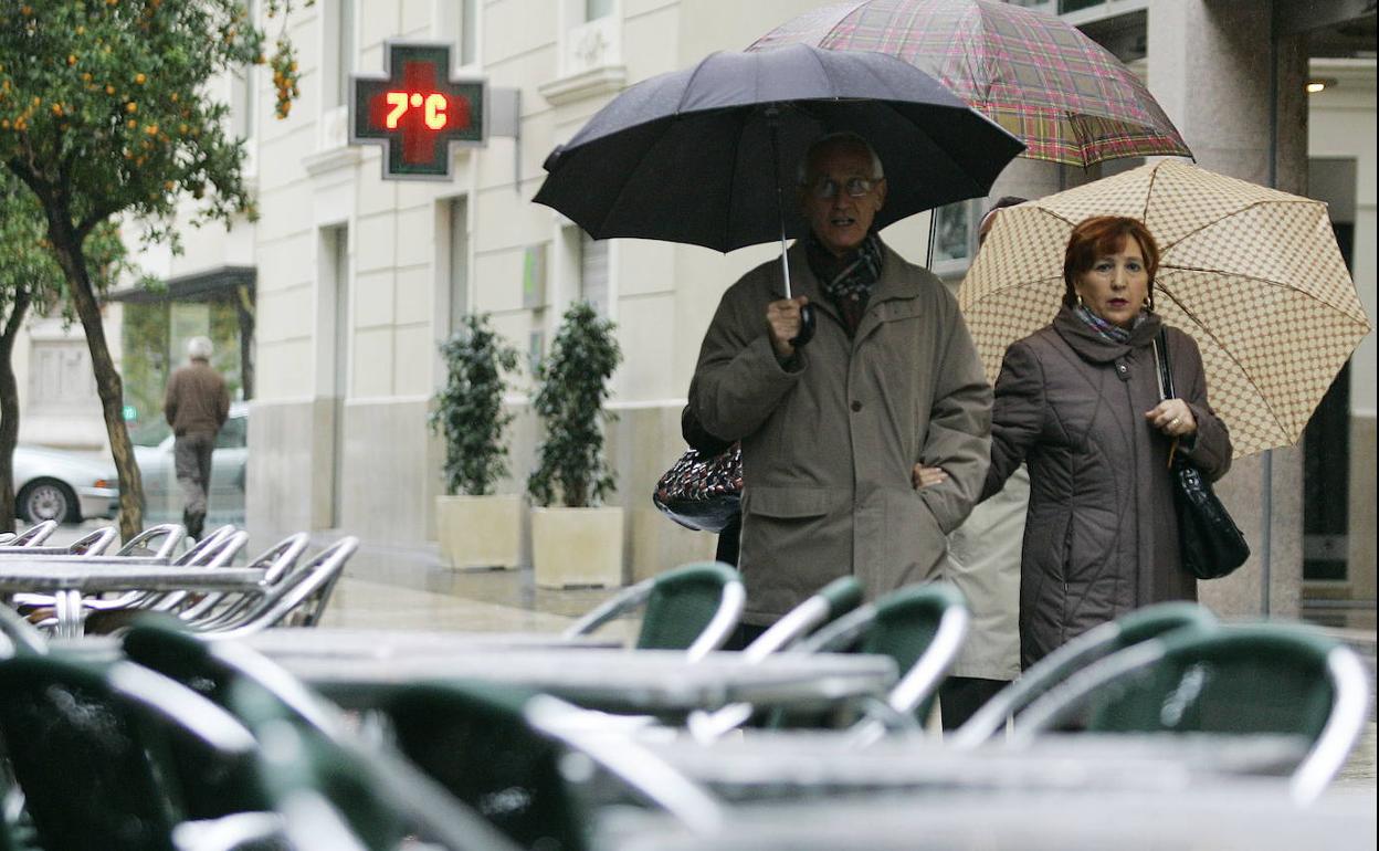 Frío y lluvia en Valencia.