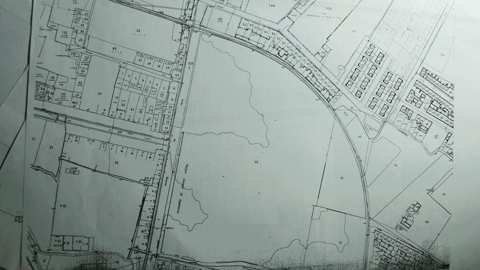 Copia del plano original del terreno donde se construyeron los chalés, en 1928.