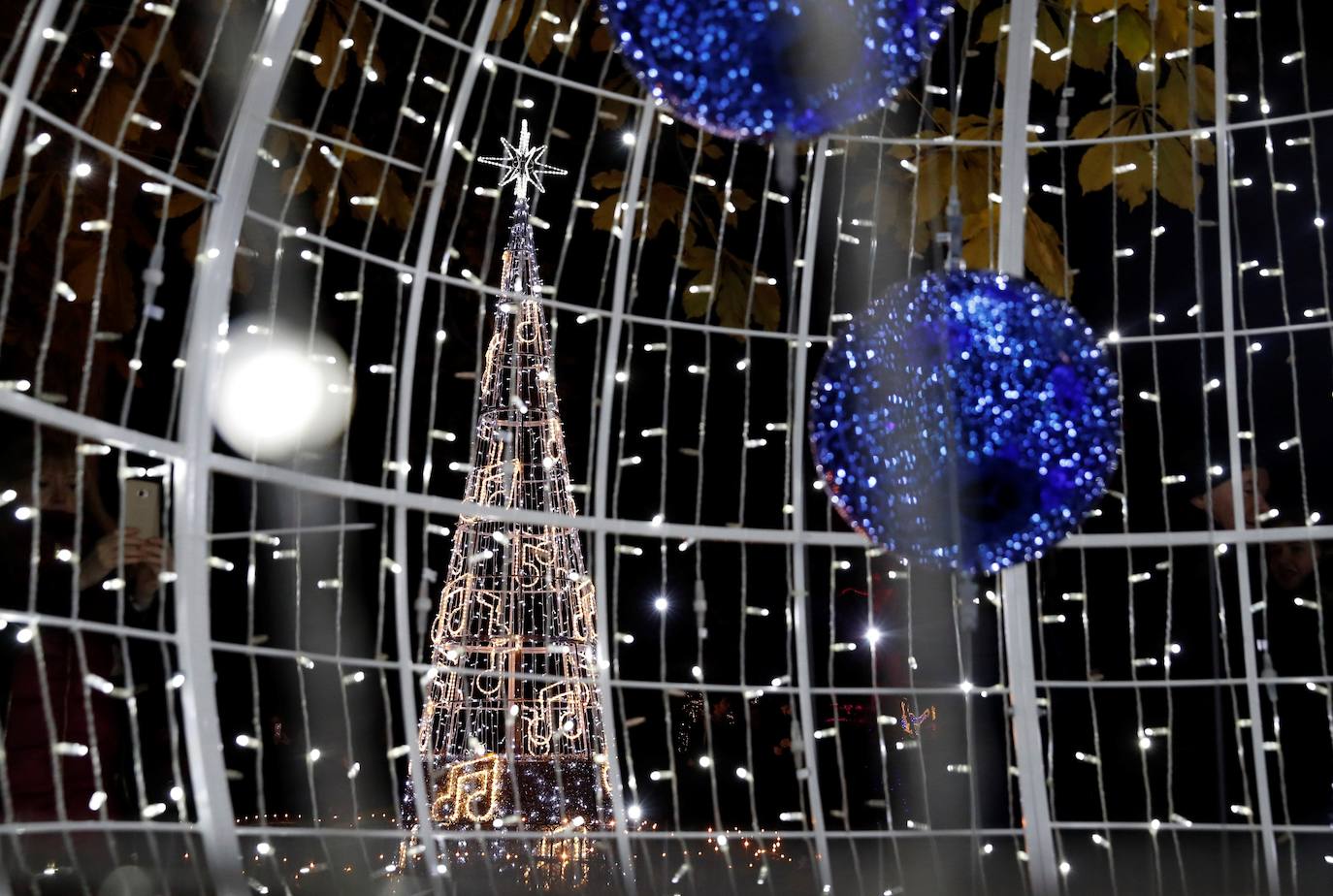 Iluminación del espectáculo 'Las Luces del Real Jardín Botánico', que tras su paso por Londres, Berlín, Stuttgart y Dresde llega a Madrid para convertir este espacio verde del centro de la capital en un lugar de ambiente navideño. 