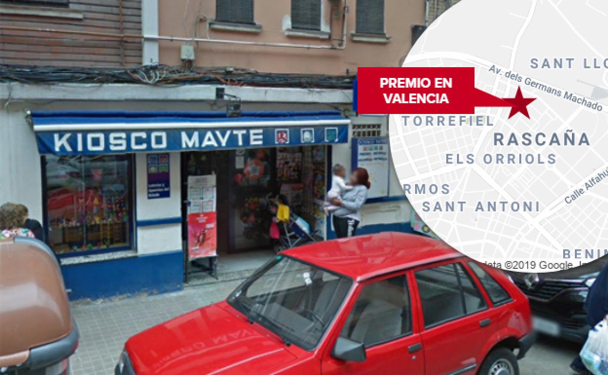 Kiosco en Valencia donde se selló el boleto ganador de la Bonoloto.