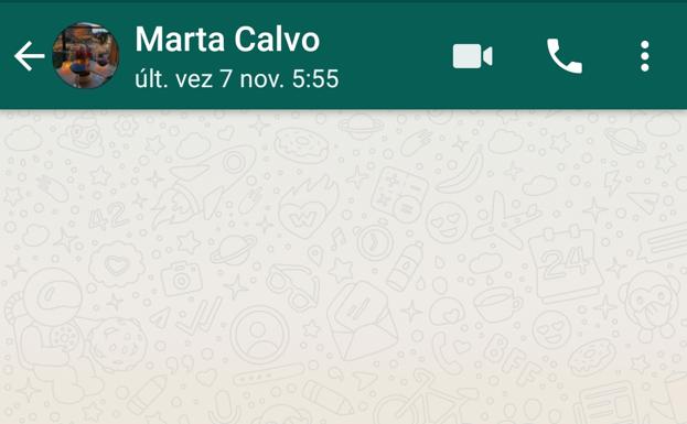 Whatsapp de Marta Calvo, con su última conexión. 