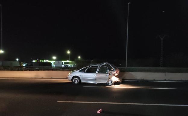 Uno de los coches siniestrados.