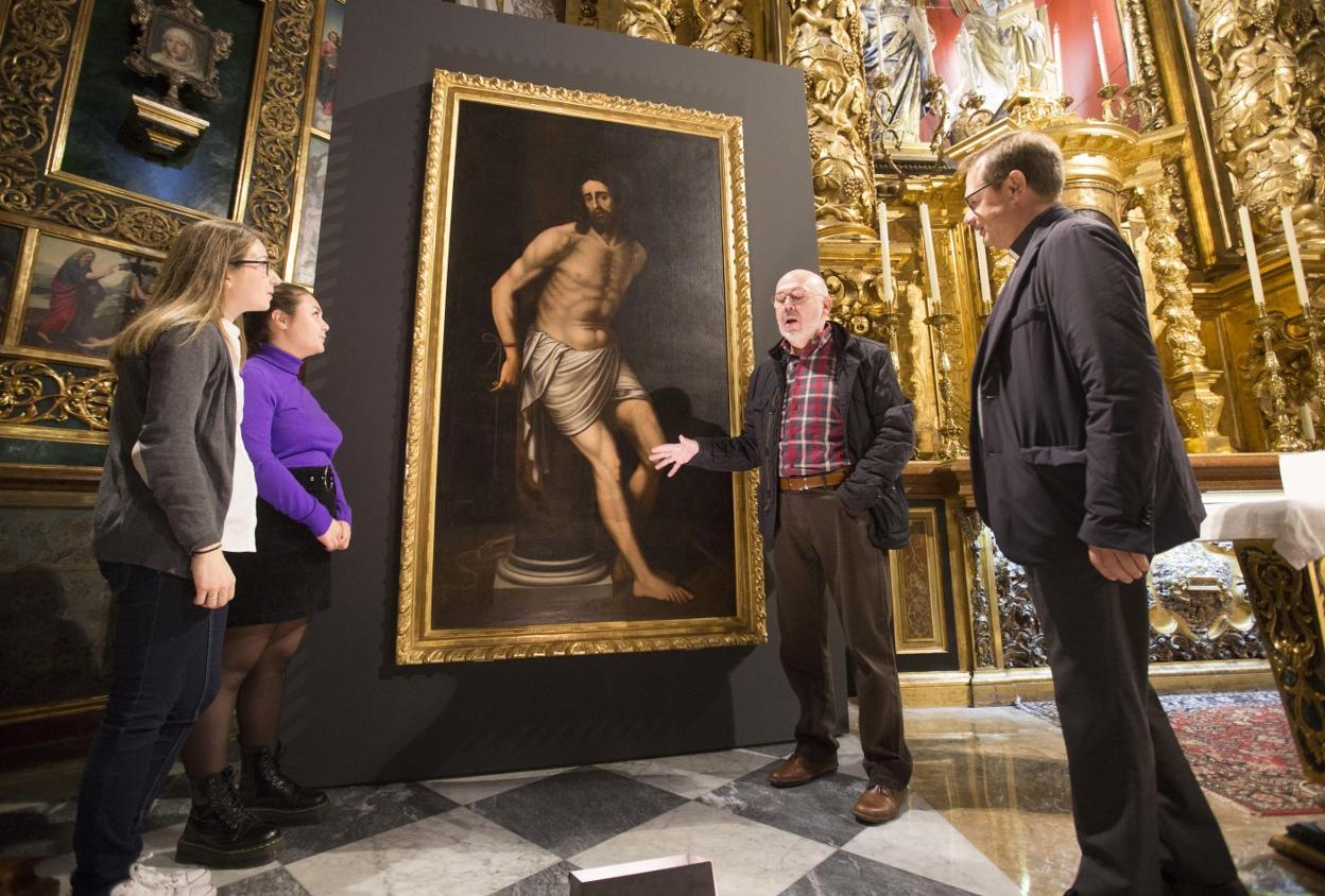 'Cristo a la columna', ayer, en la parroquia de San Nicolás. 