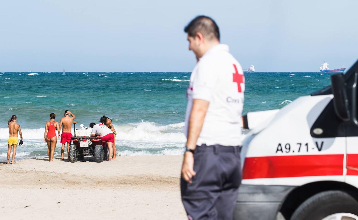 Ahogado en la playa de Pinedo. 