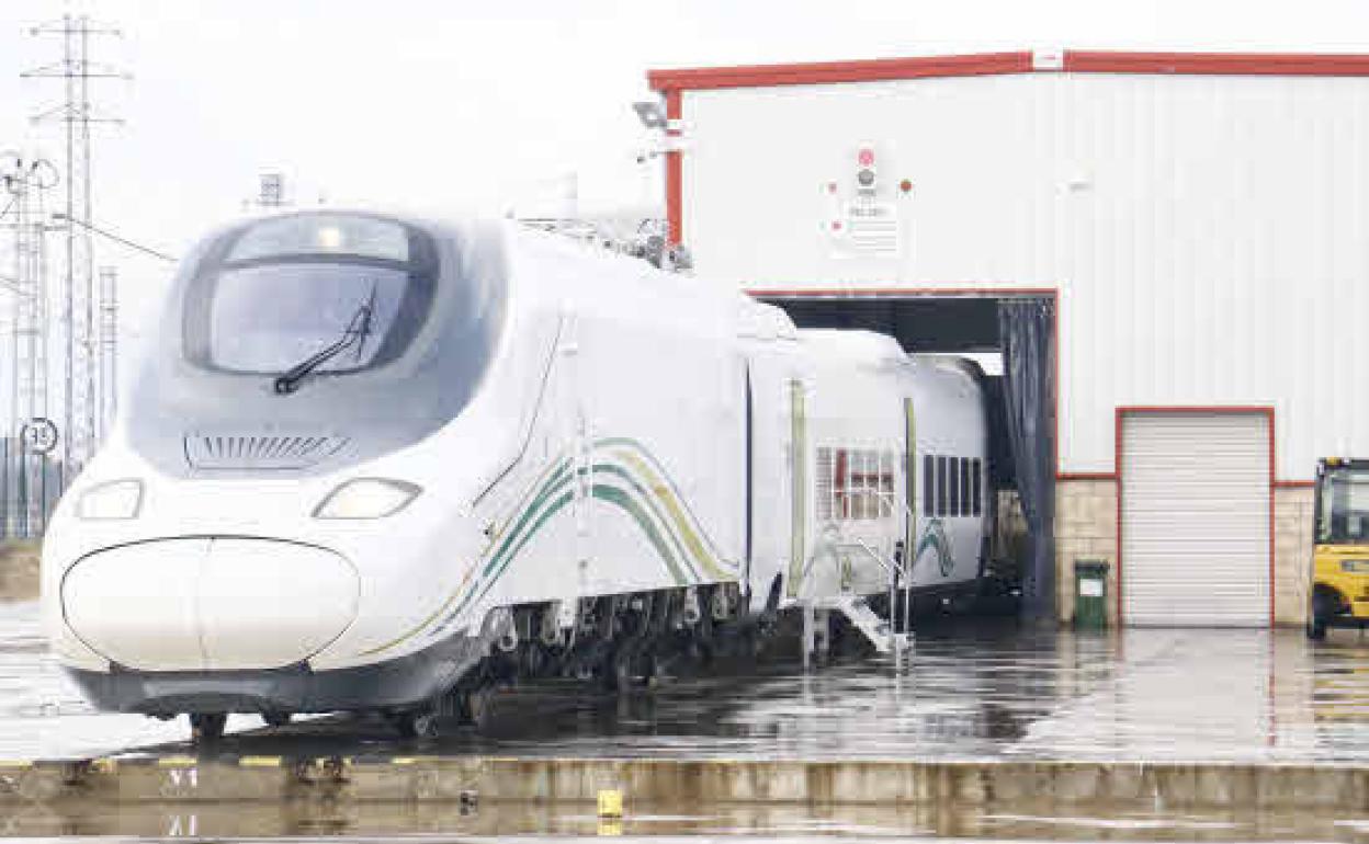 Modelo Talgo de alta velocidad, en su fábrica de Rivabellosa (Álava).