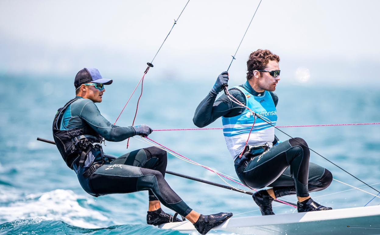 Diego Botín y Iago López Marra, en los Mundiales de Auckland. 