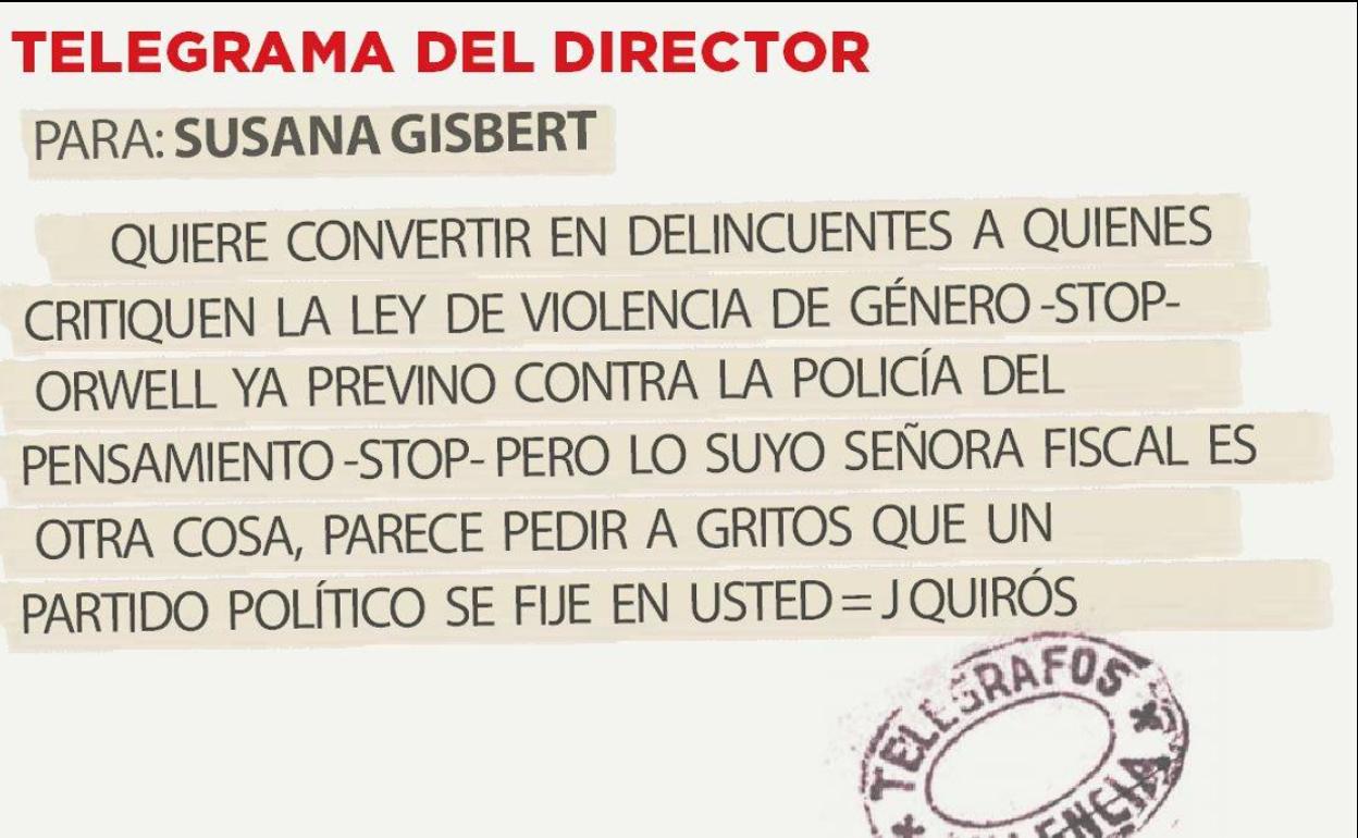 Telegrama para Susana Gisbert