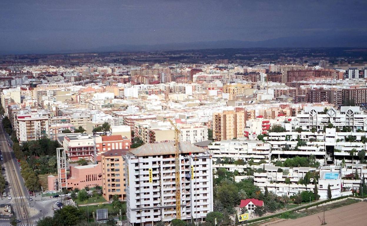 Vista aérea del barrio valenciano de Benimaclet.