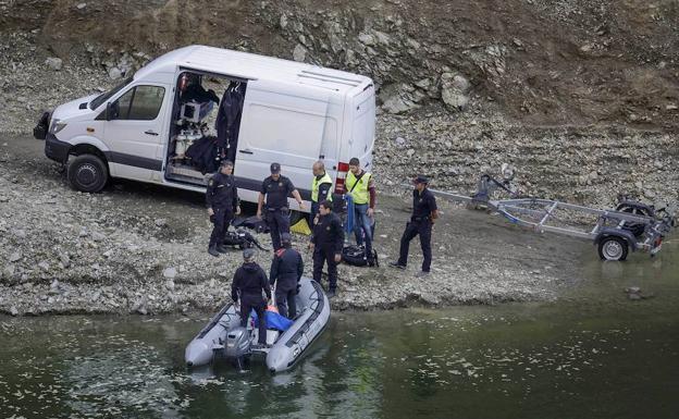 Dispositivo policial en el pantano de Susqueda, en una imagen de archivo. 