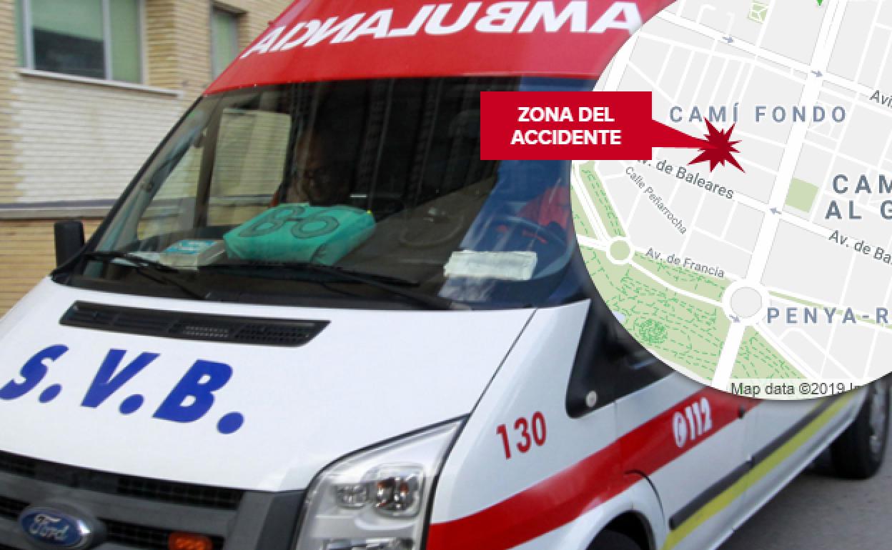 Un ambulancia de Soporte Vital Básico en Valencia.