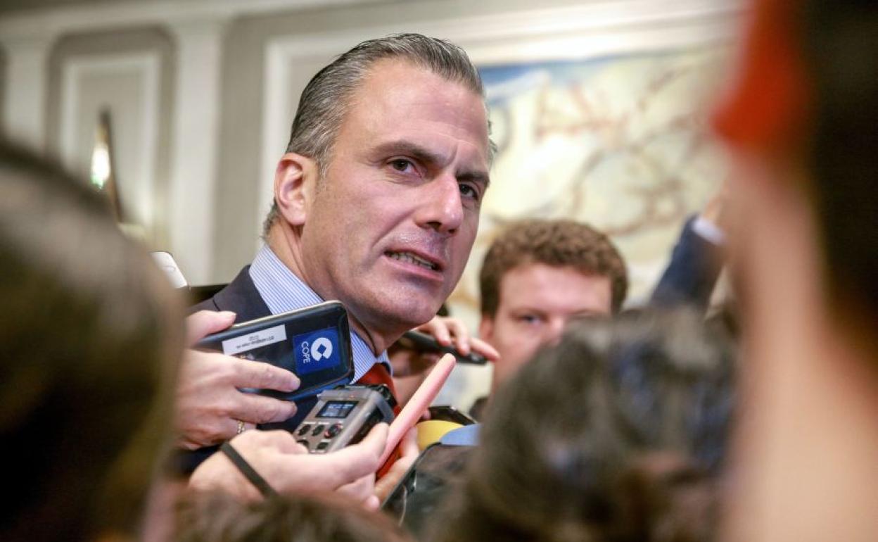 Ortega Smith, durante una comparecencia ante los medios de comunicación.