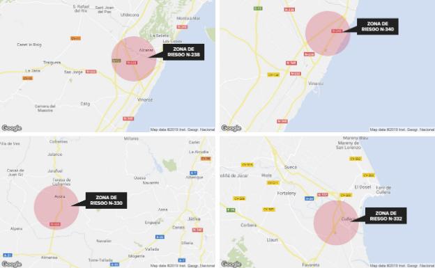 Las carreteras valencianas con mayor riesgo de accidente grave