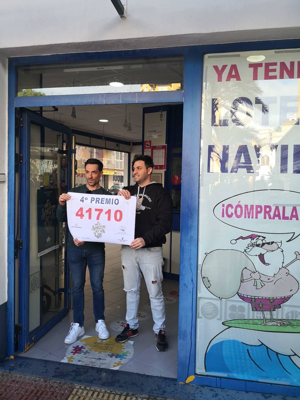 La administración número 3 de Cullera, situada en la plaza del Mongrell, vende un cuarto premio de la Lotería de Navidad 2019: 41710