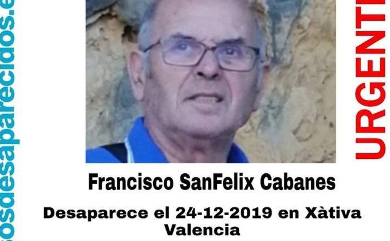 Cartel con los datos y la descripción del desaparecido. 