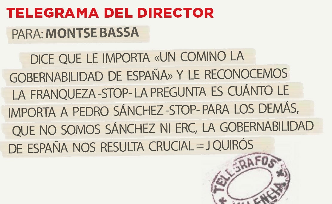 Telegrama para Montse Bassa