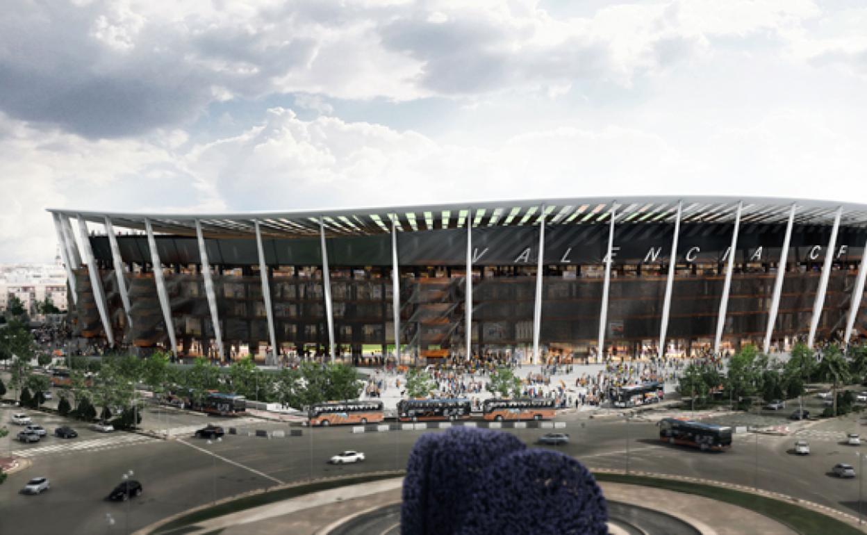Una recreación del estadio proyectado por el Valencia CF.