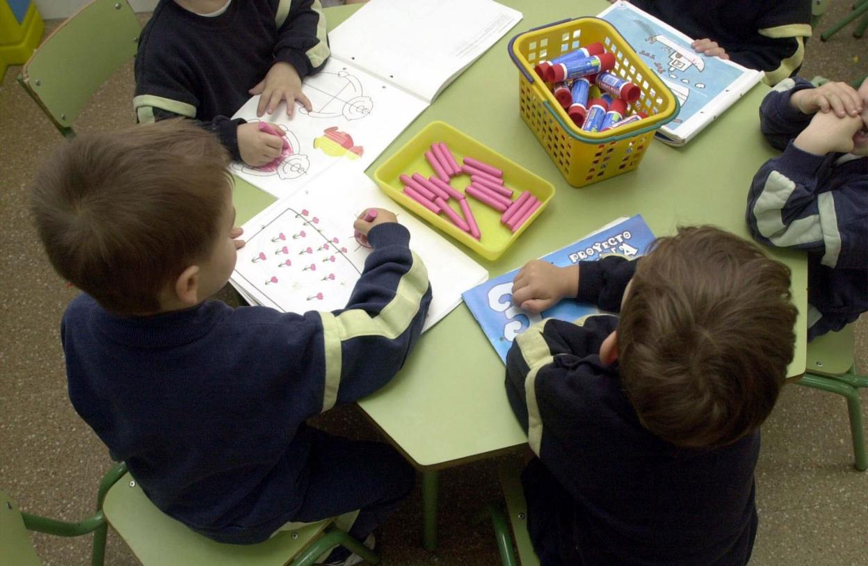 Alumnos en una escuela infantil. 