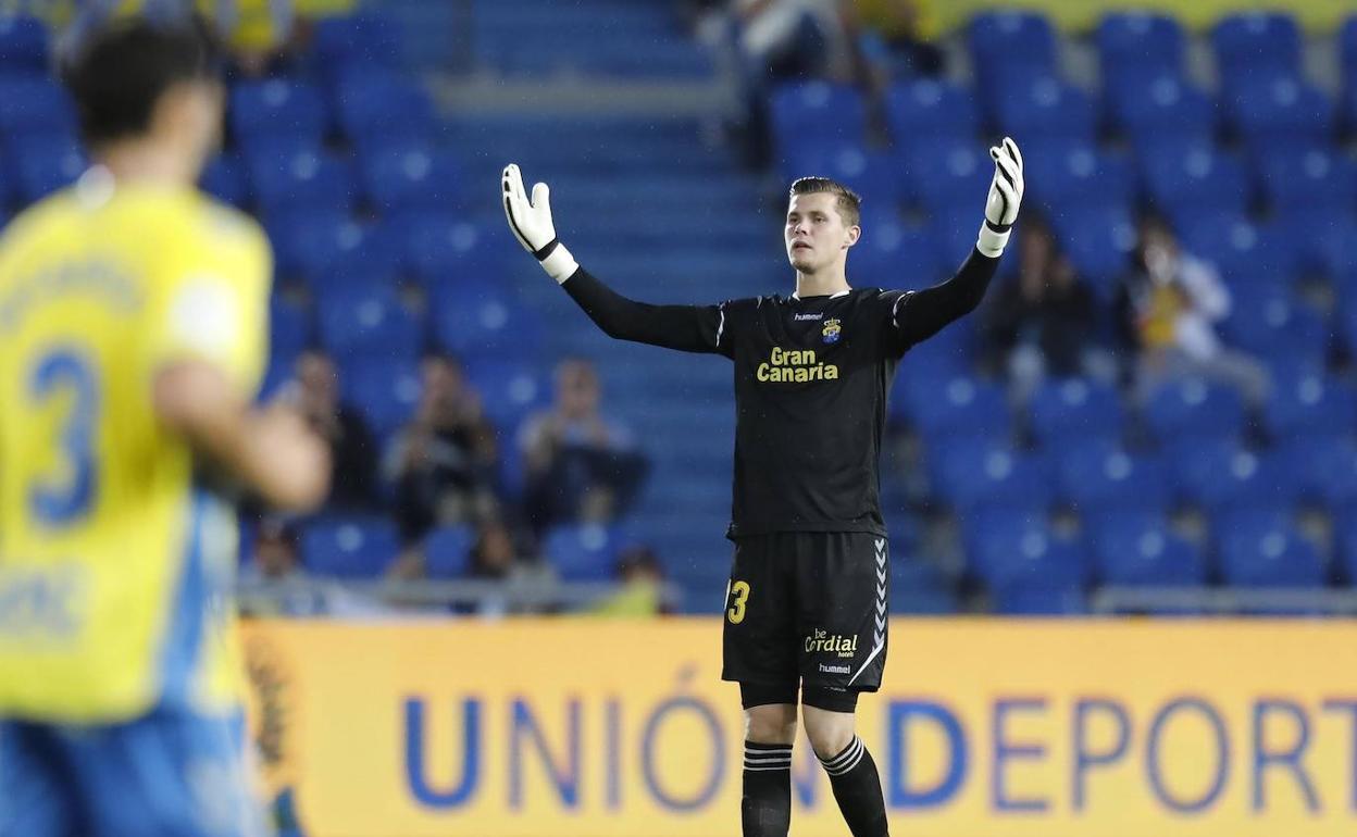 Josep Martínez, durante un partido con Las Palmas.